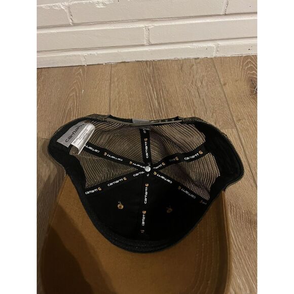 Carhartt Fishing Large Mouth Bass Embroidered Trucker Snapback Baseball Hat Cap - Picture 3 of 3